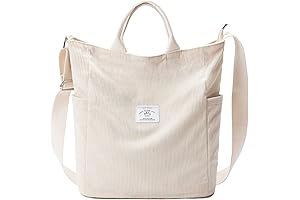 Corduroy Tote Bag: Roomy Crossbody Companion for Women on the Go