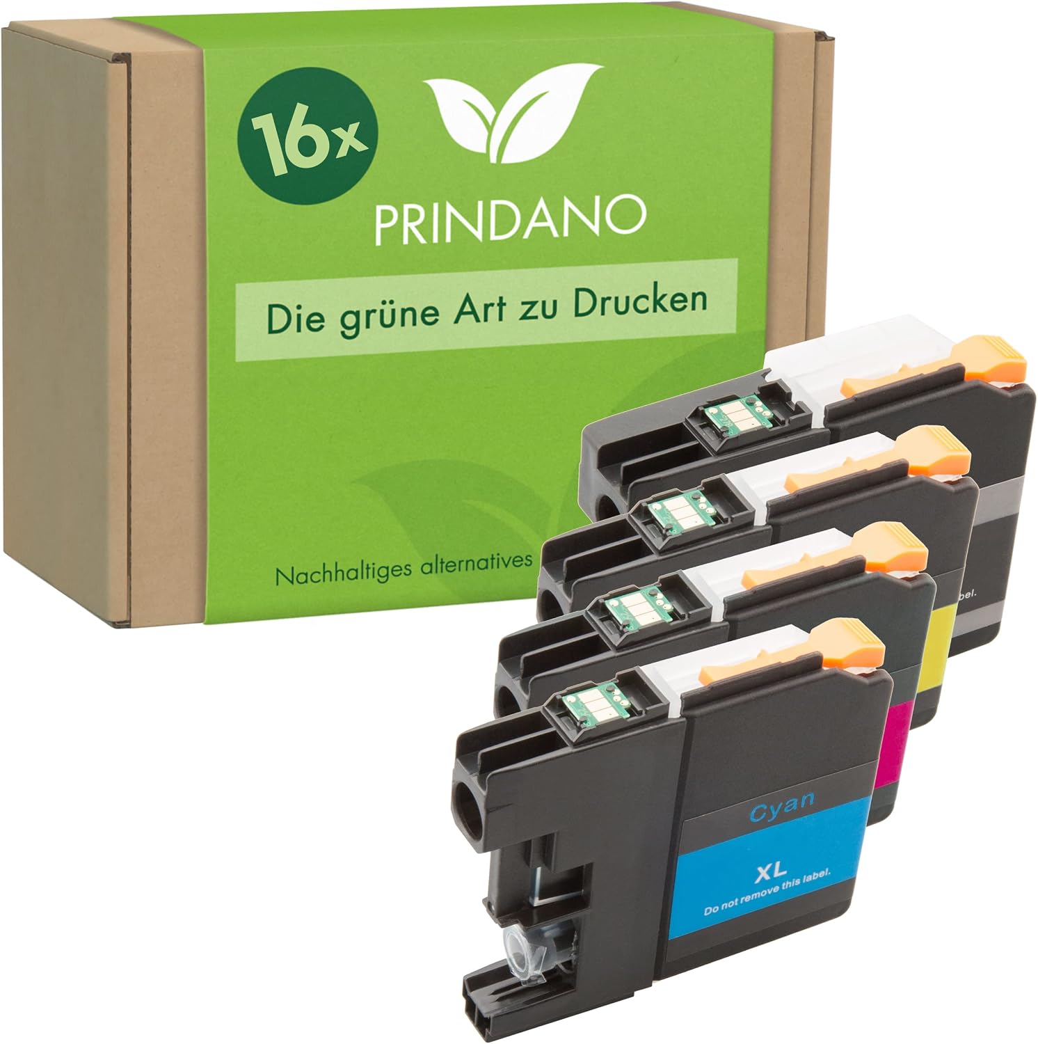 Prindano 16 Cartridges Compatible with Brother LC 121XL LC 123XL | For DCP  J 132 W 150 152 W 152 WR 172 W 552 DW 752 DW MFC J 245 285 DW