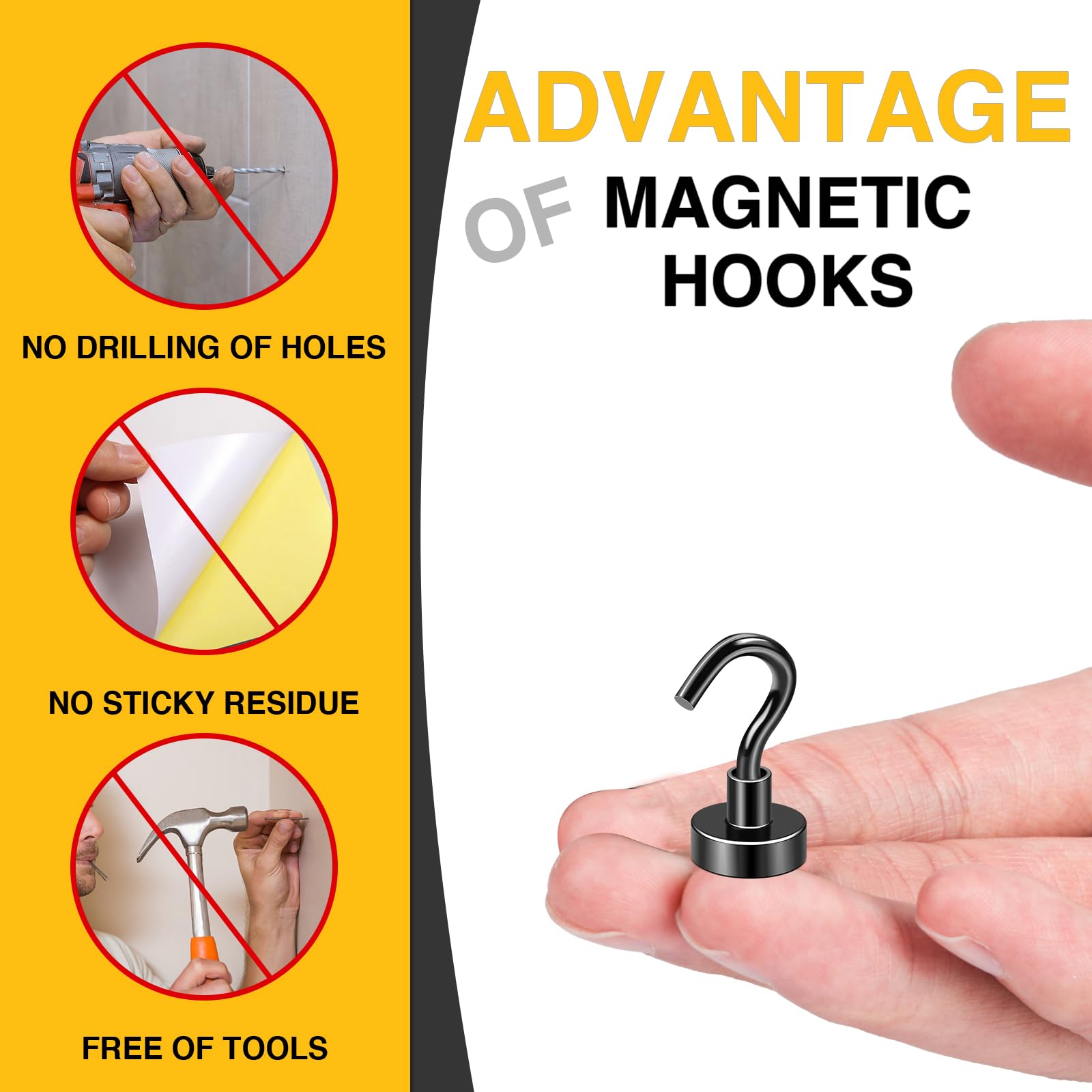 DIYMAG Magnetic Hooks - 20 Pack Strong Hold -3 DIYMAG Magnetic Hooks - 20 Pack Strong Hold -3
