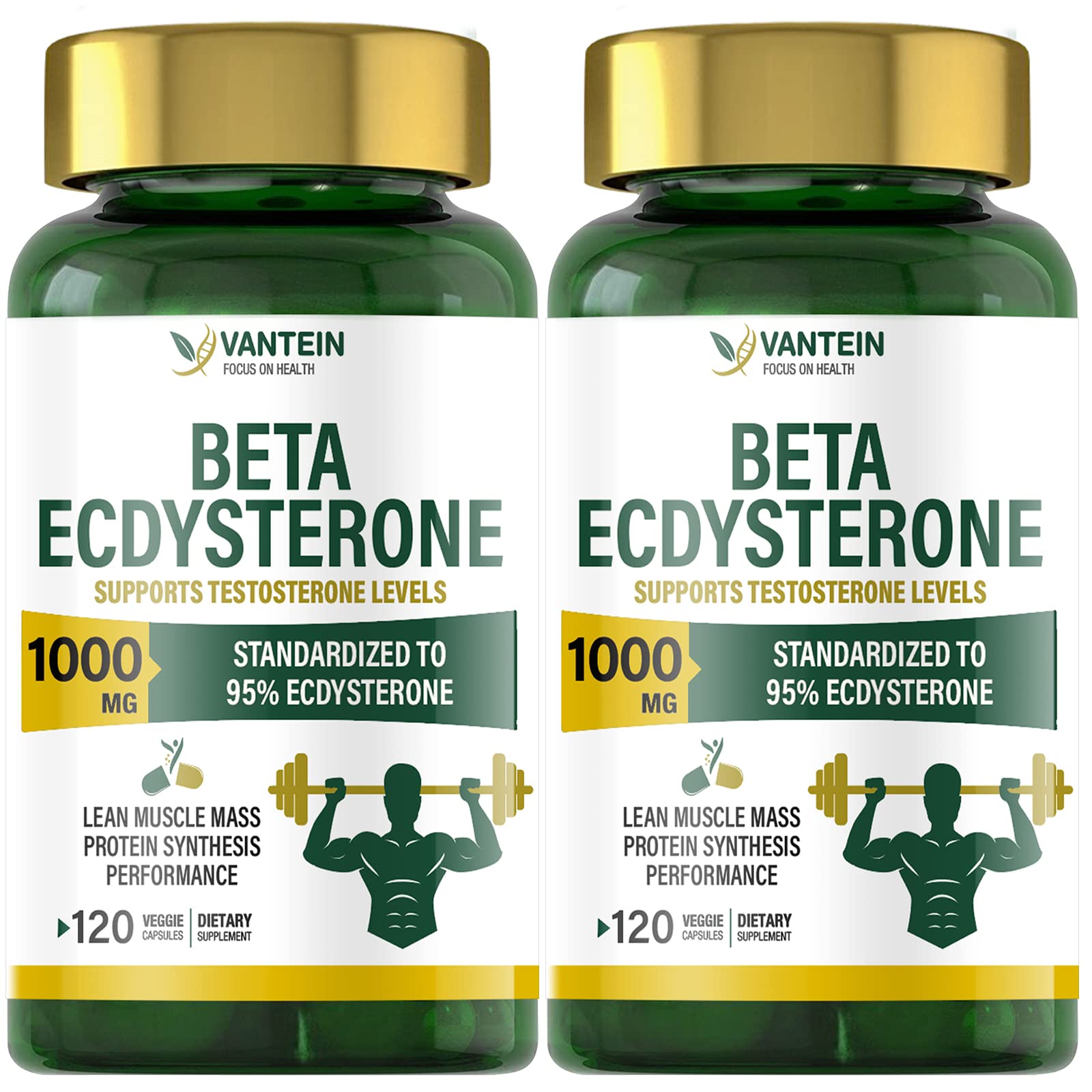 𝐄cdy𝐬teron𝐞 Supplement 1000mg, 2PACK Natural 𝐀nabolic Dietary Supplement - Improve Muscle 𝐌ass and 𝐌