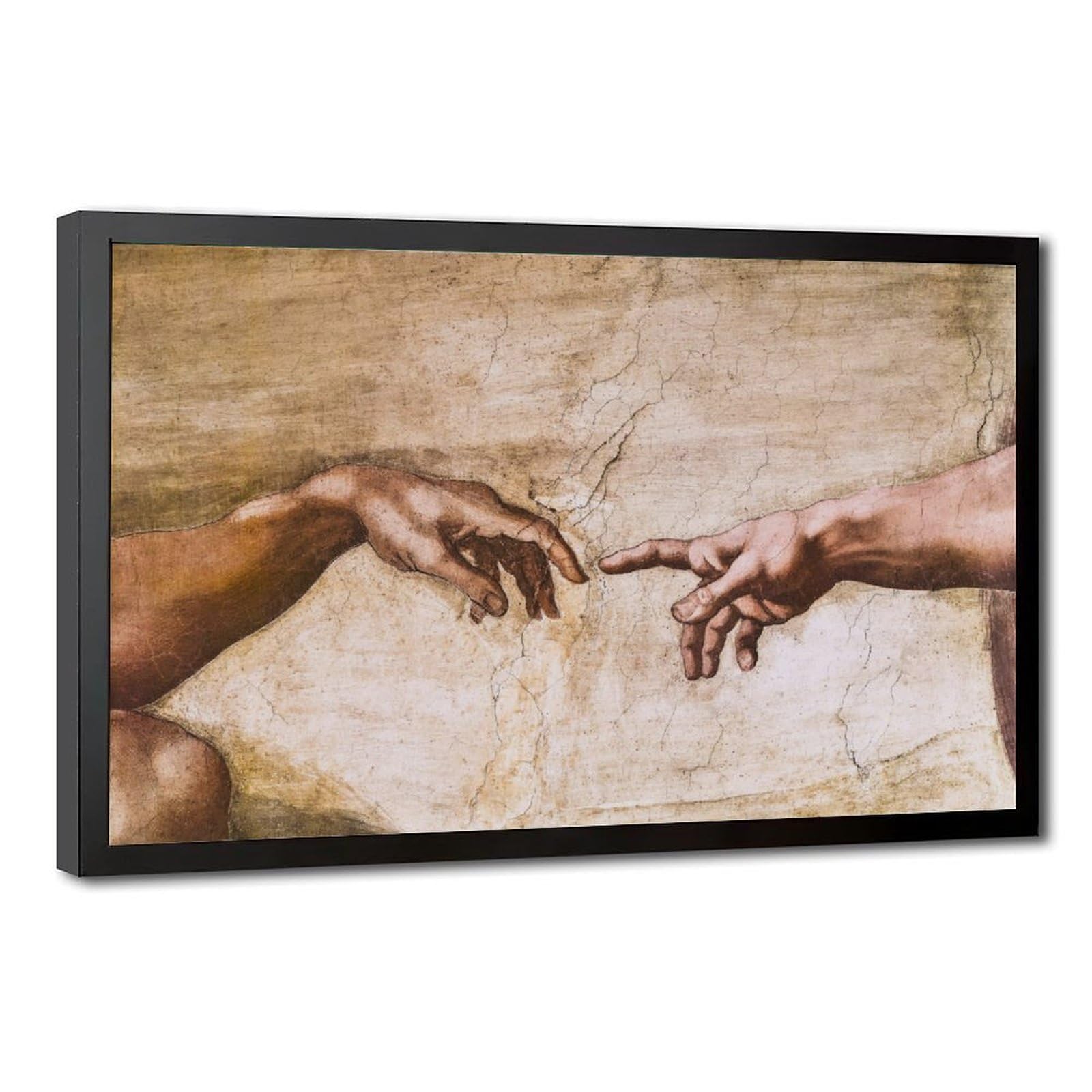 WCYB Michelangelo Buonarroti - Hand of God The Creation of Adam Sistine Chapel Prints Posters Canvas Deco Paintings Wall Art For Office Living Room Hangabl
