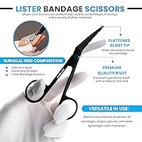 Vista 21 de Tijeras para vendajes de acero inoxidable Utopia Care Lister, 5.5 pulgadas