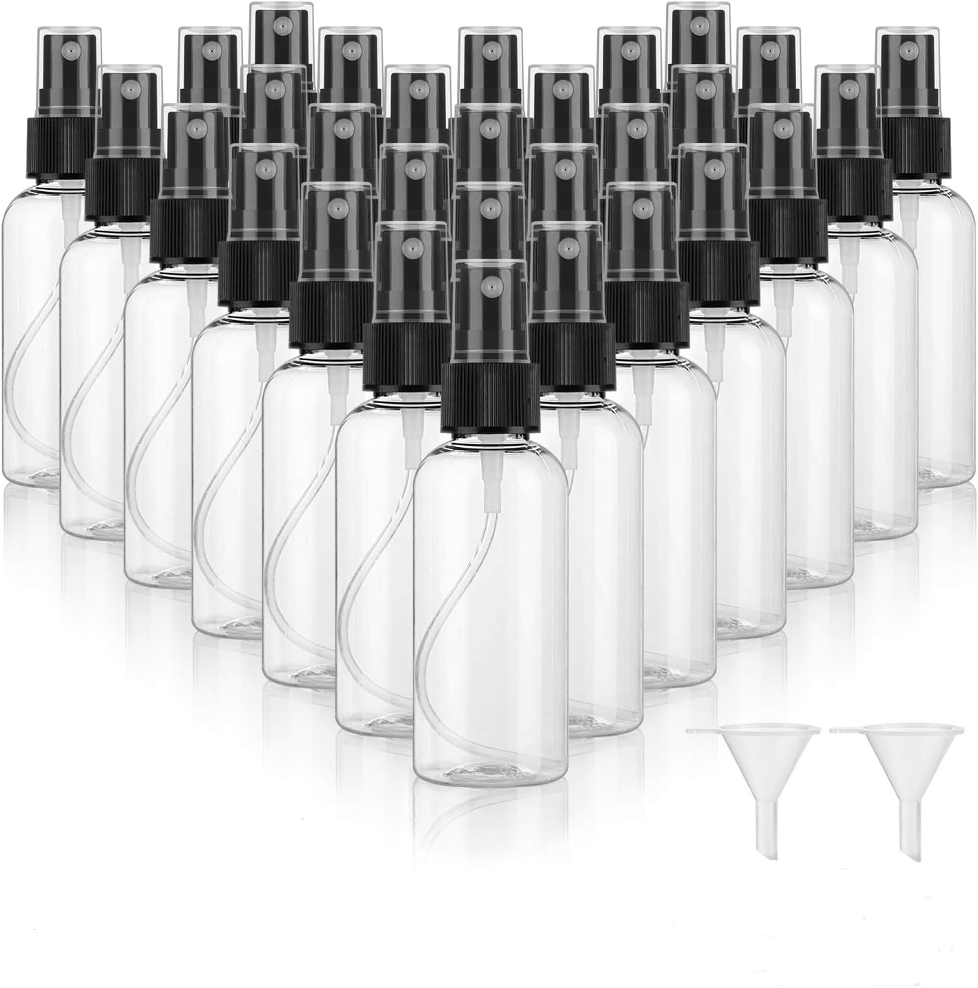 30 Pack 2 oz Fine Mist Mini Clear Spray Bottles with Pump Spray Cap