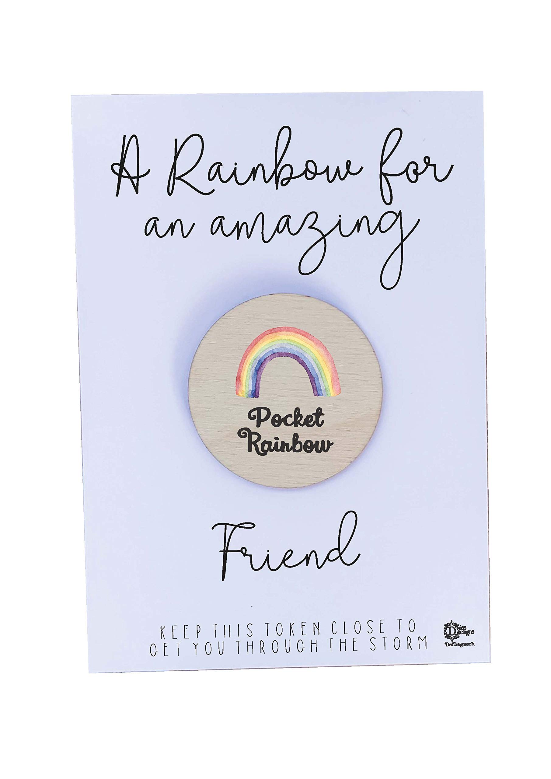 Wooden Pocket Rainbow for an amazing Friend - Pocket Hug gift DD2180