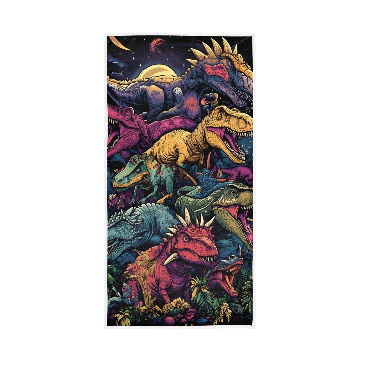 HUYGD Dinosaurs Design Hand Towel, Multipurpose Spa Towels for Bathroom, Gym, Hotel, Spa 15 x 30 Inches