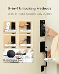 DESLOC Serrure intelligente D110 Plus, WiFi Serrure de porte avant intelligente avec clavier à écran tactile, télécommande d'application, verrouillage automatique, deadbolt d'entrée sans clé, 100 Anti-Peep PIN Codes, IP54 imperméable