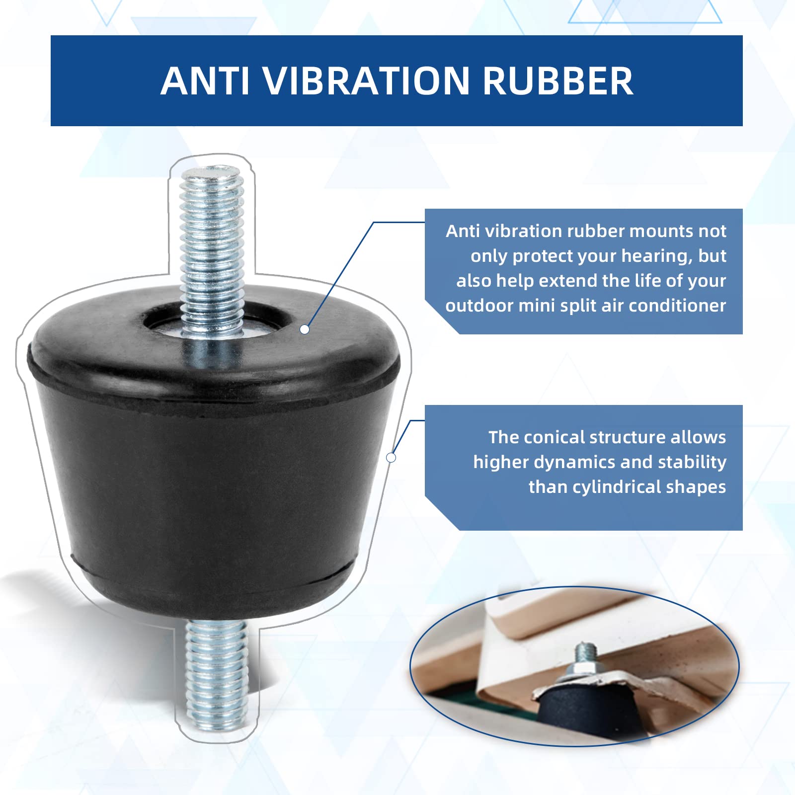 Rubber Studs Shock Absorber M8 45x32mm 4 Pack — Amazon image 4