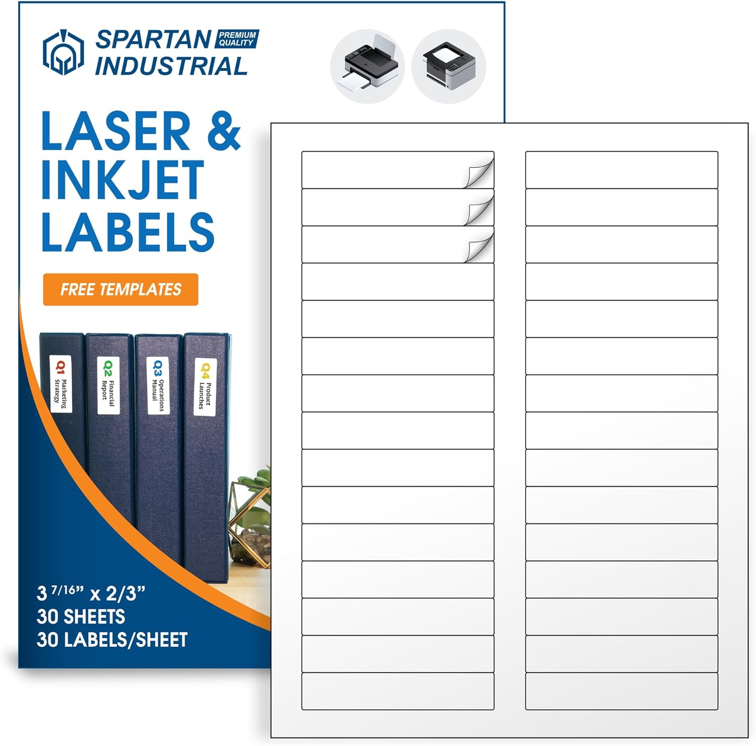 Amazon.com : Spartan Industrial Printable Laser and Inkjet Labels - 3 7 ...