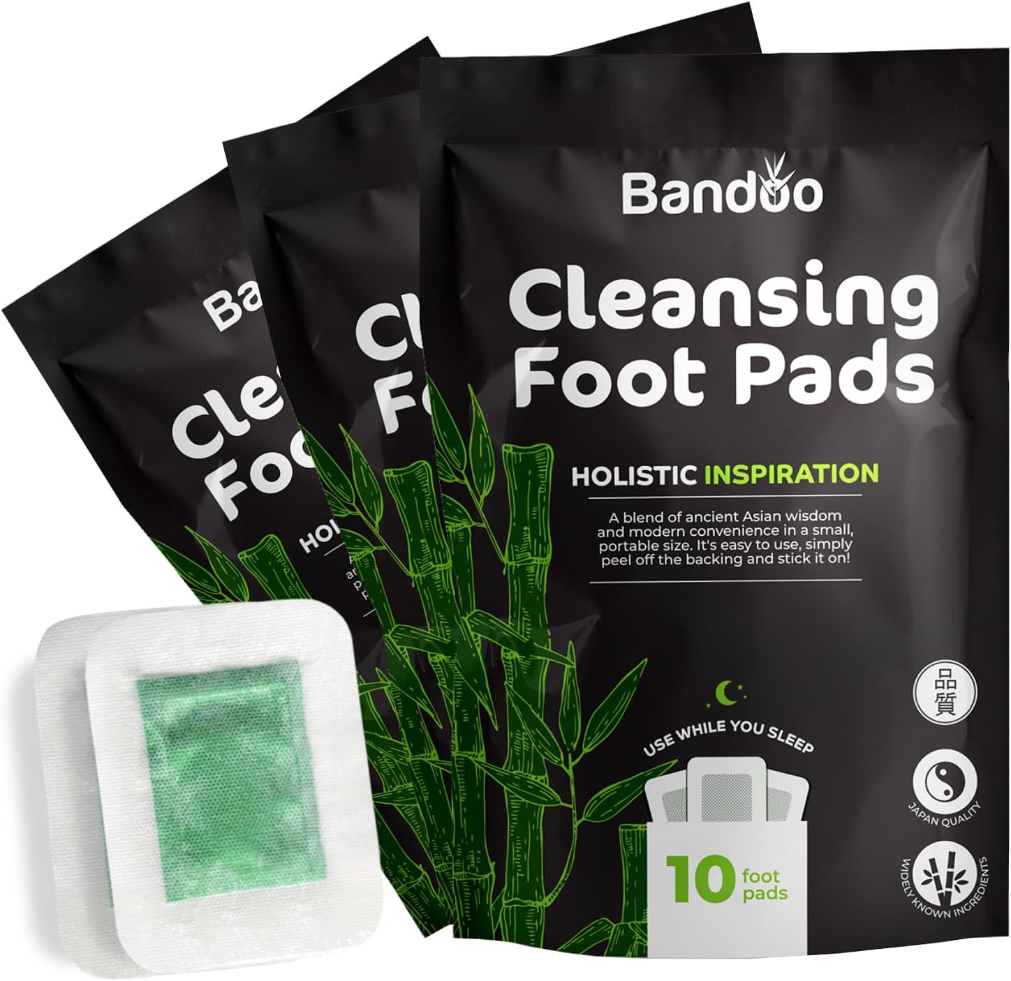 Bandoo Original Rana Premium Natural Bamboo Vinegar Foot Pads - 30 Count