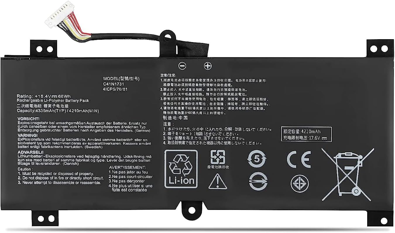 C41N1731 C41PnC5 0B200-02940000 Laptop Battery Replacement for ASUS ROG Strix GL504GM ROG Strix Scar II GL504GS Series(15.4V 66Wh 4335mAh)
