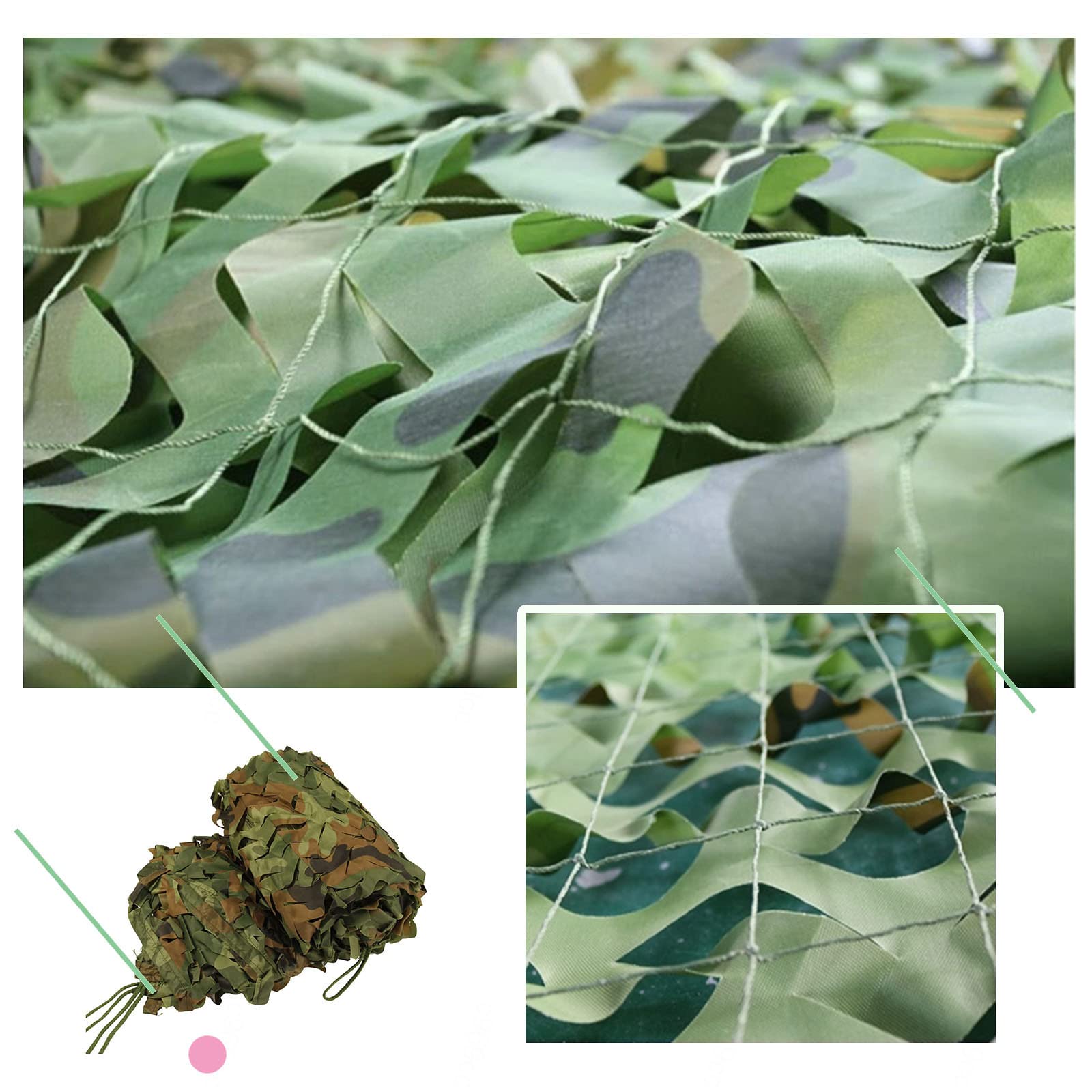 Red de Camuflaje,camuflaje militar,redes de protección fotográfica,redes de tela oxford,simulación de juegos,3D,redes de camuflaje forestal,observación de aves en la selva,Jungle-6×7m/19.7×23.0ft