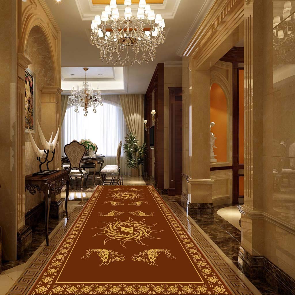 Tapis de couloir d'hôtel antidérapant pour éviter les chutes dans les grands halls