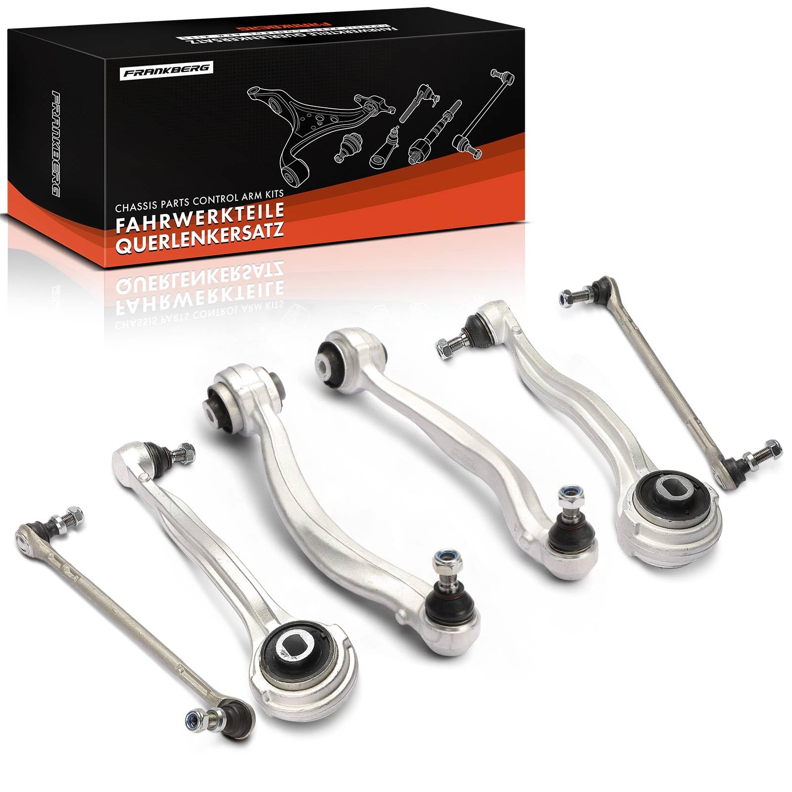 Frankberg 4x Querlenker + 2x Koppelstange Vorne Kompatibel mit C-Klasse T-Model S204 E-Klasse Cabriolet A207 C-Klasse Coupe C204 C-Klasse W204 Replace# 2043304311