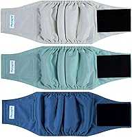 Vista 11 de Paw Legend Pañales lavables para perros machos, pañales reutilizables para cachorros y perros machos (paquete de 3, M)