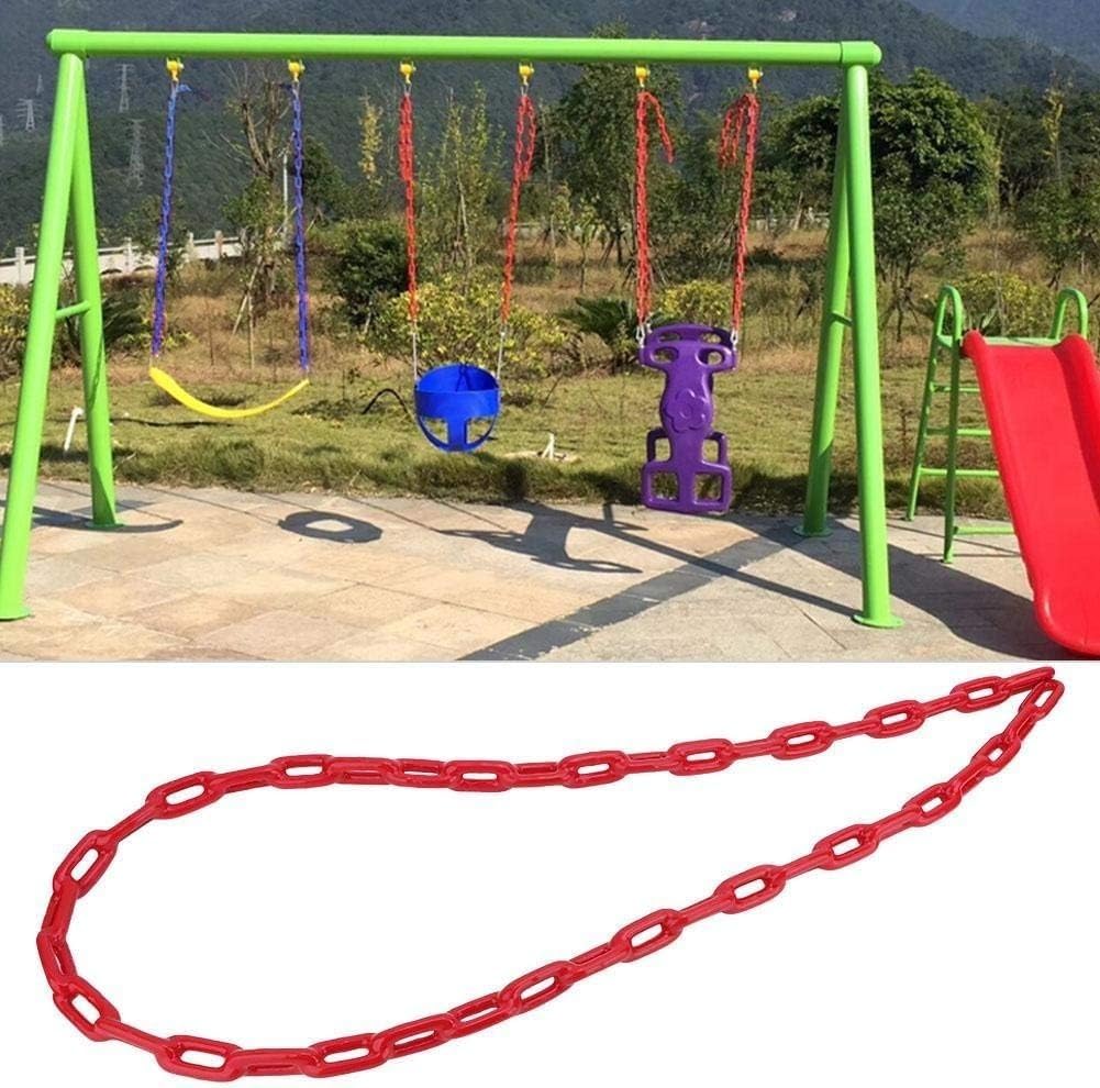 REZNOR Heavy Duty Thermoplastic Coated Metal Link Chain Set for Hammock Swing Indoor Outdoor (Red, 1.5 Meter) 4