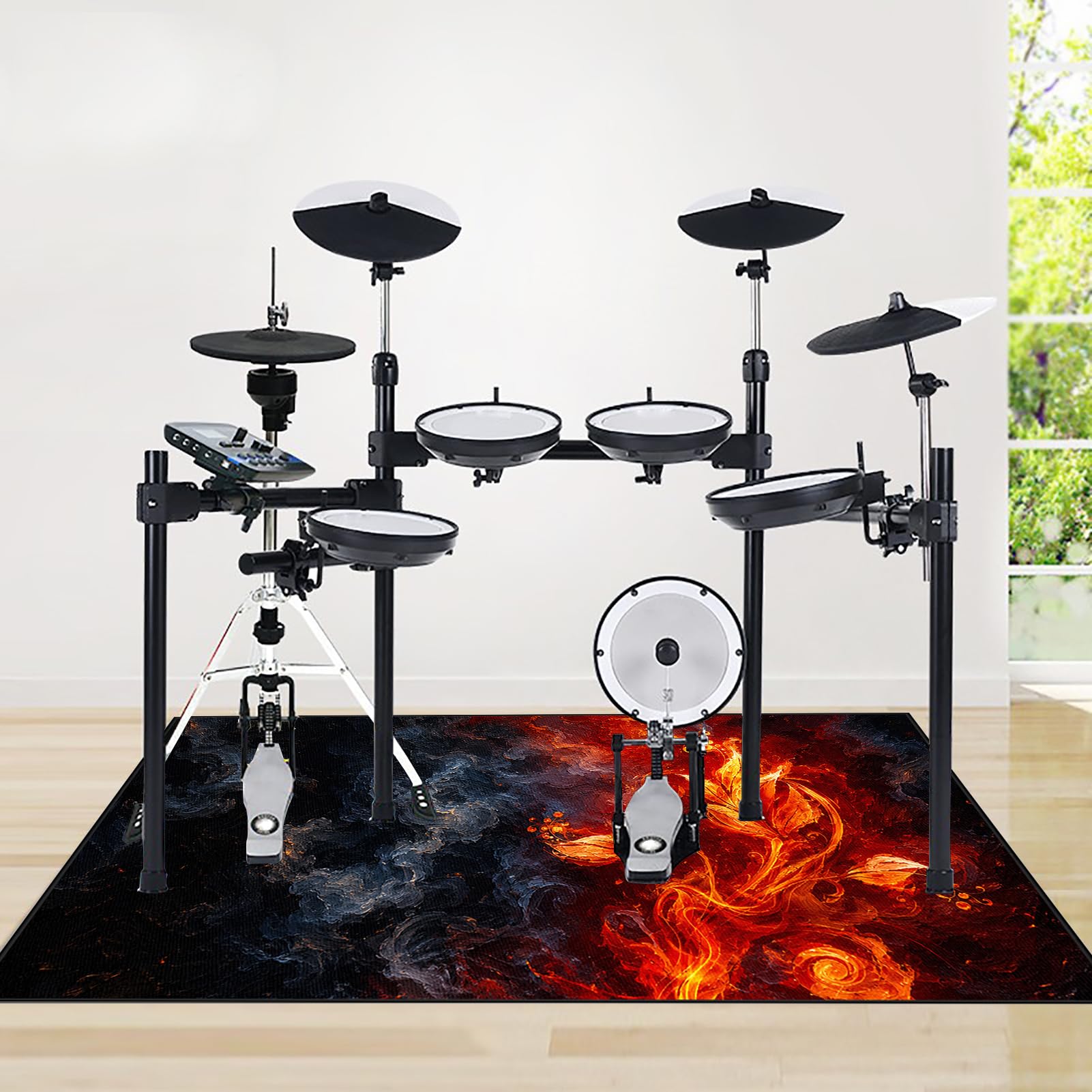 Tapis pour Batterie Acoustique, Tapis de Tambour Insonorisé 180 x 150 cm