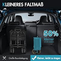 Portal XXL Összecsukható Kézikocsi - 120 kg Teherbírású Kerti Szállítókocsi Italtartóval és Oldaltáskával, Kempinghez, Strandra, Bevásárlásh 8