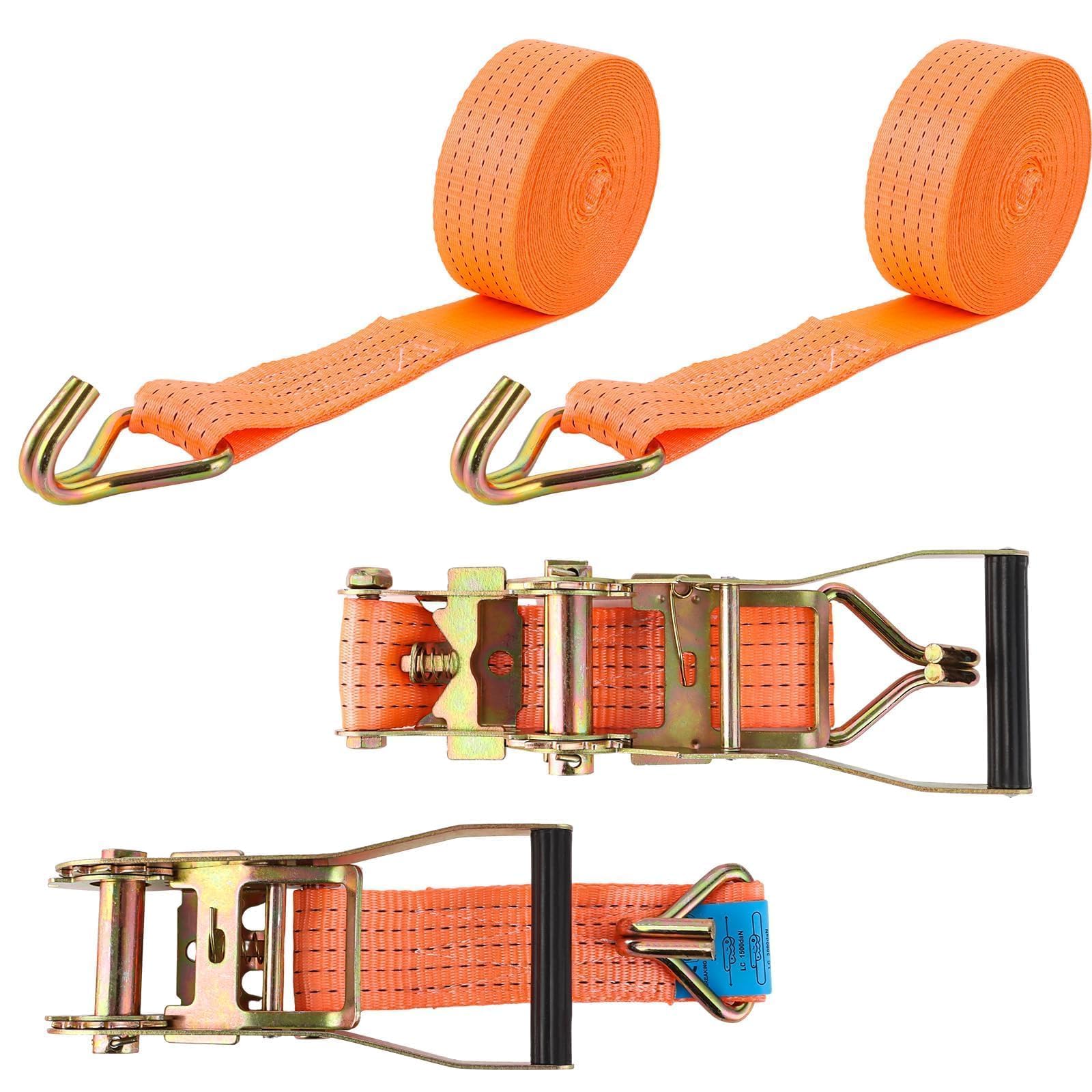 ASelected 2 pezzi cinghia a cricchetto arancione 8m 50mm