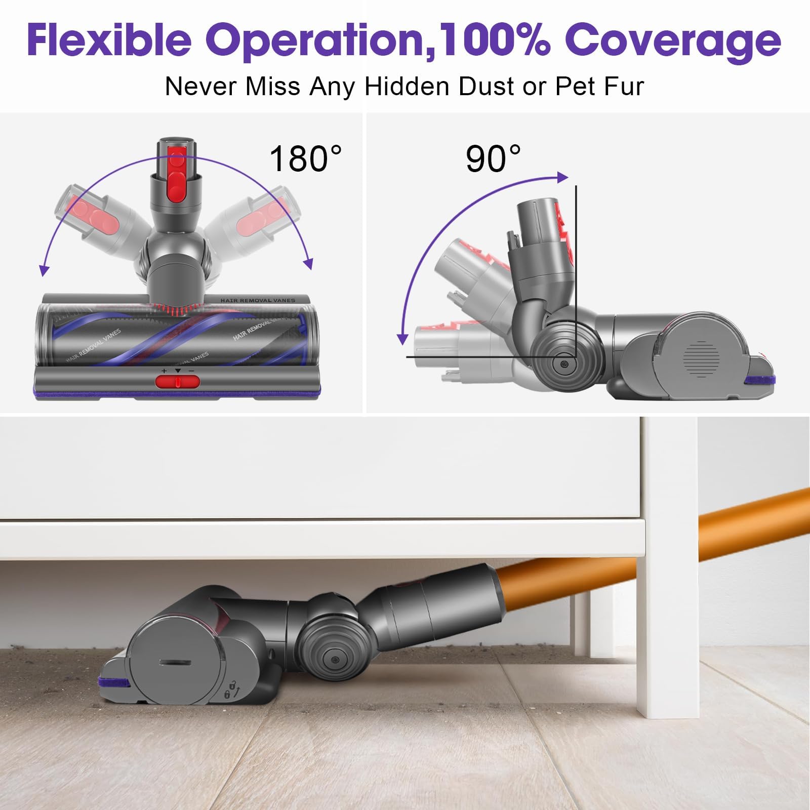 Torque Drive Bodendüse für Dyson V11 V15 V10 V8 V7 Bürste Anti-Tangle Einstellbare Saugkraft Elektrische Bodenbürste für Dyson SV10 SV11 SV12 SV14 SV15 Hartboden und Teppiche Ersatzbürste