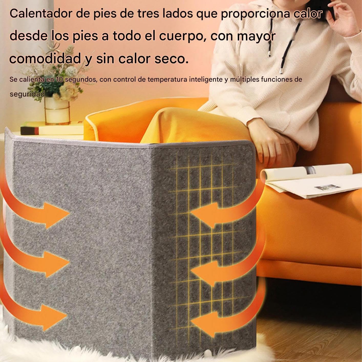 Calentador Para Debajo Del Escritorio | Calefactor Portátil | Calentador De Pies Con Apagado Automático Y Temperatura Ajustable Para Hogar Y Oficina