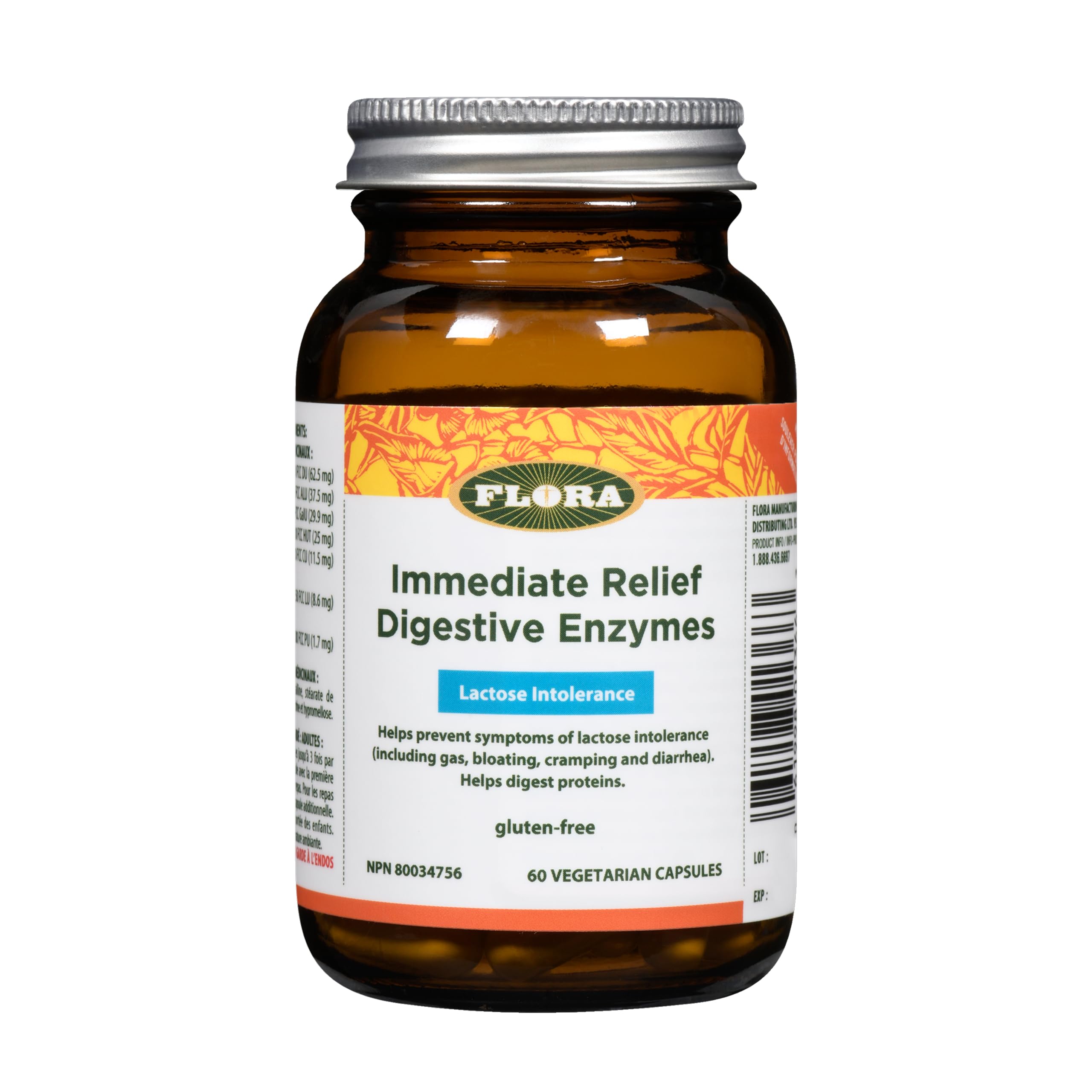 【新品未開封】1箱60包SLIMBEAUTYHOUSE ENZYMEFLORA Flora Immediate Relief Digestive Enzymes - Supports Lactose