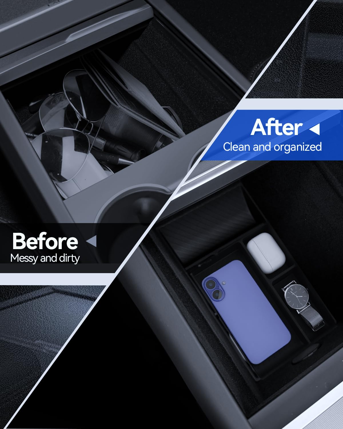 Tesla Model Y 2025 Juniper Organizer do konsoli środkowej silikonowy tacka akcesoria