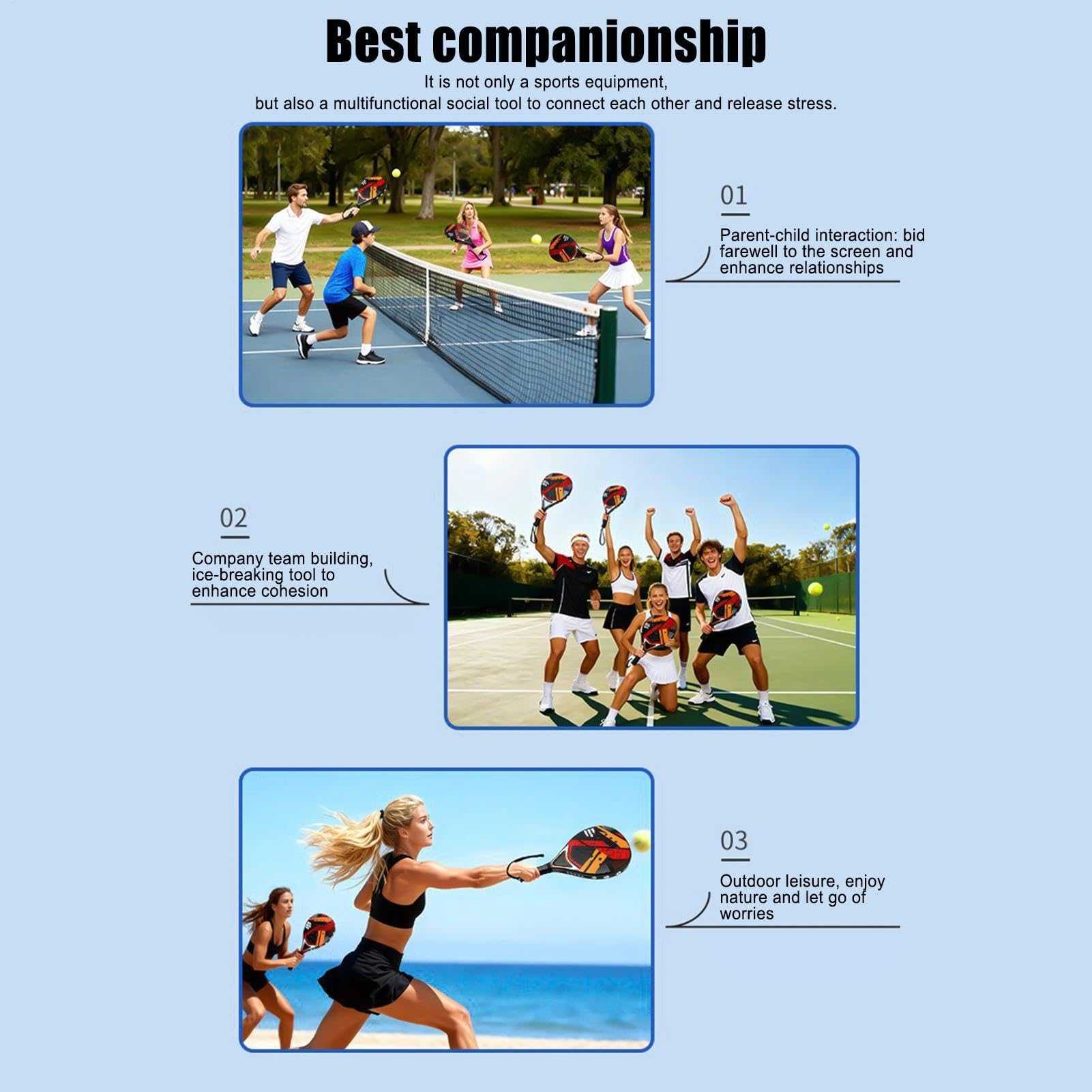 Raqueta de Tenis Equipo Deportivo Ligero y Antideslizante