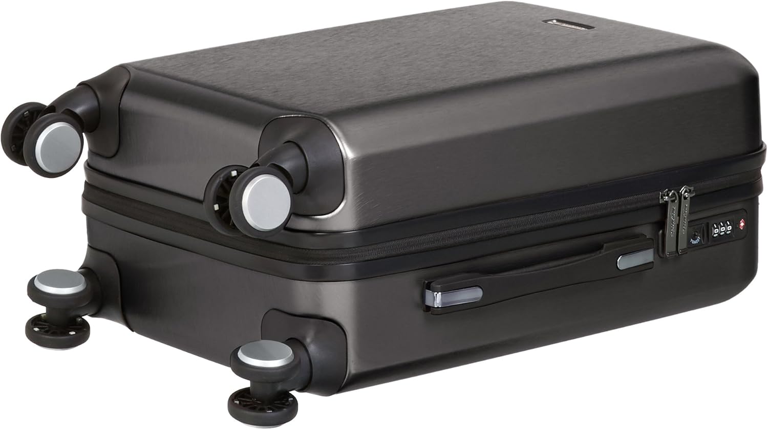 review Amazon Basics Metallic Spinner- Carry-on size, 55 x 40 x 20 cm, Black