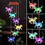 Solar Wind Chimes, Color Changing Solar Cat Wind Chimes for Outside,LED Waterproof Solar Outdoor Lights for Patio, Balcony, Window, Garden, for Mom/Grandma Gifts