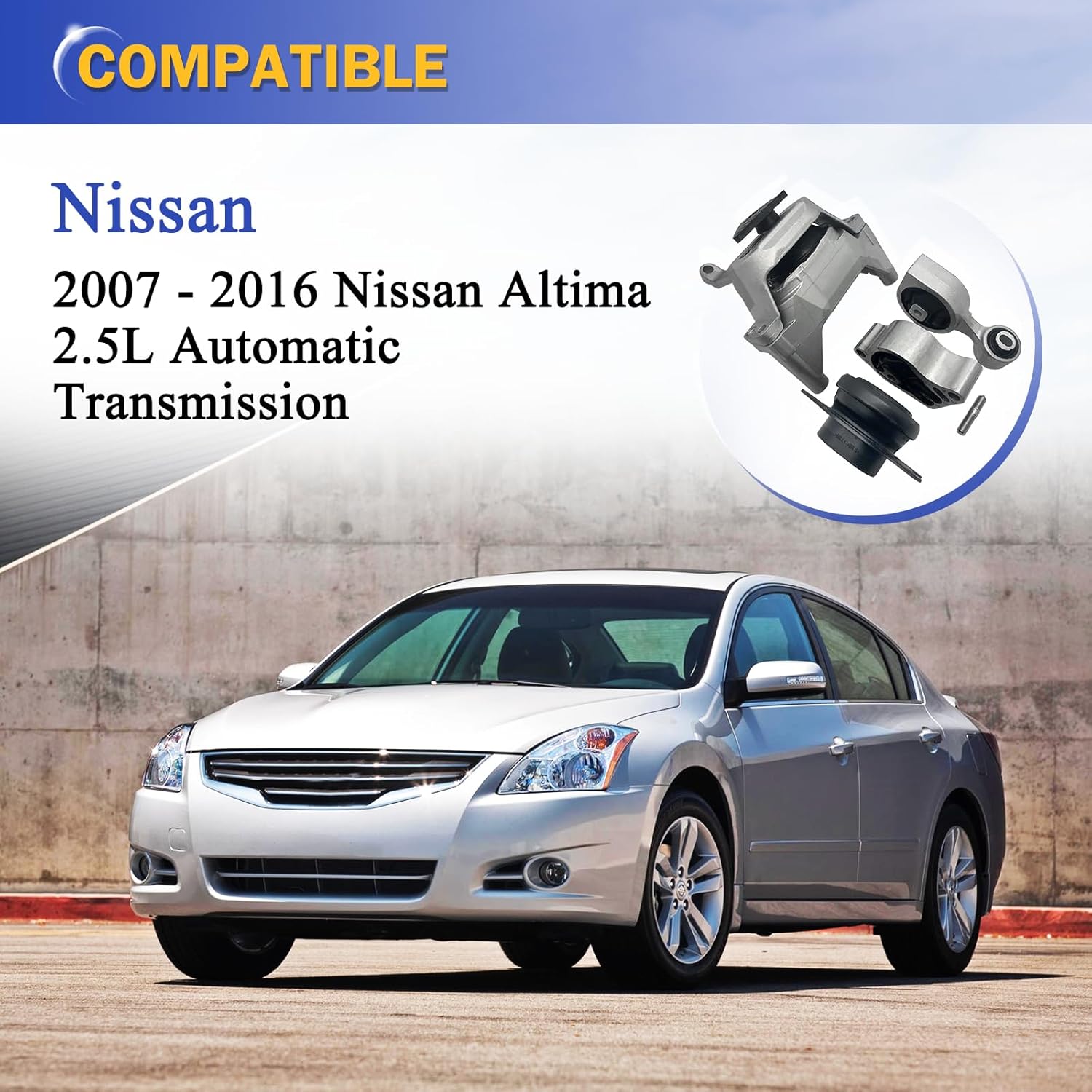 engine motor engine mount & transmission mount kit for 2007 2008 2009 2010 2011 2012 2013 2014 2015 2016 nissan altima 2.5l a4339 a4340 a4350 a4353(set of 4) set of 4: engine engine mount kit