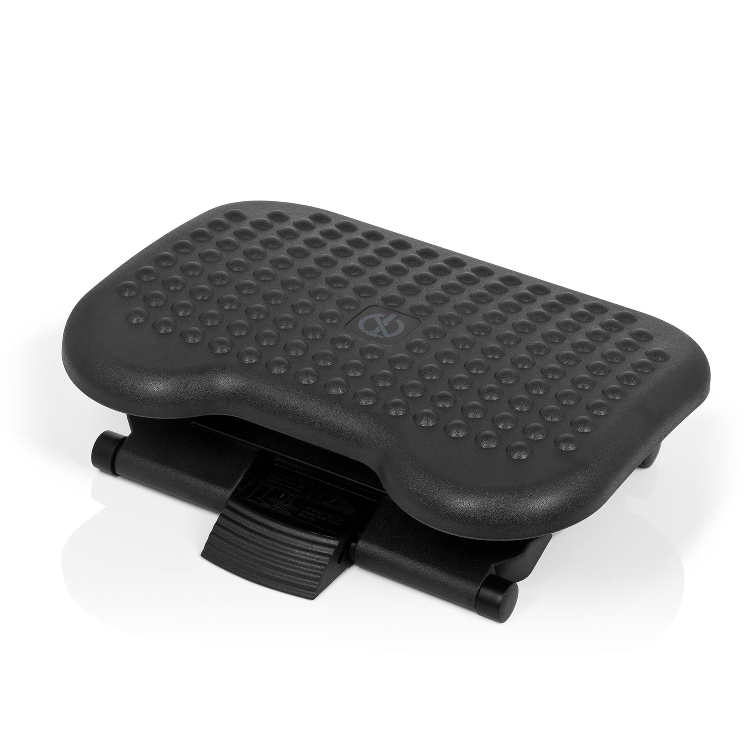 hjh OFFICE 721010 Reposapiés ergonómico PIEDINO Dot Antracita, Soporte para pies con Altura Ajustable, Apoyapiés con Efecto Masaje