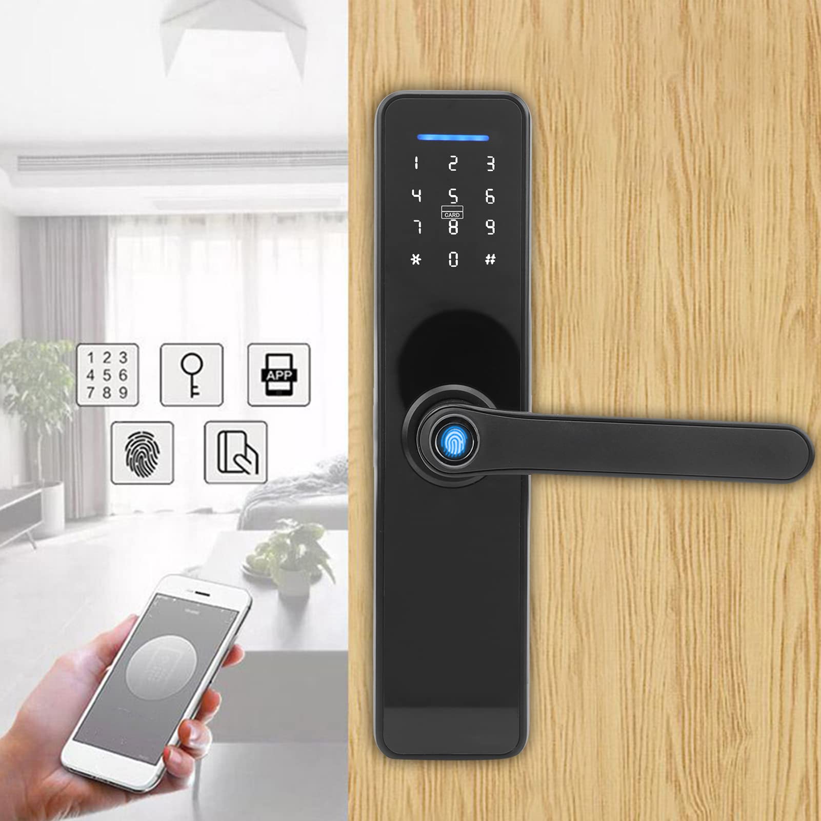 Cerradura Inteligente Cerradura Inteligente Smart 33 × 19 × 12 Smart Wifi Serratura Elettronica Impronta Digitale Password Ic Card Chiavi Meccaniche Sblocco per Tuya