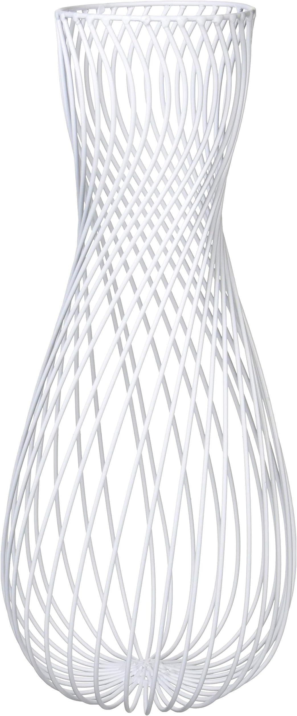 Iron wire vase Leo, white - h 42 cm