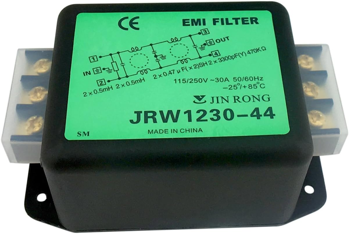 Noise Suppressor Power EMI Filter Termianl Single-Phase Line-Conditioner JIN RONG AC 115/250V 30 Amp JRW1230-44