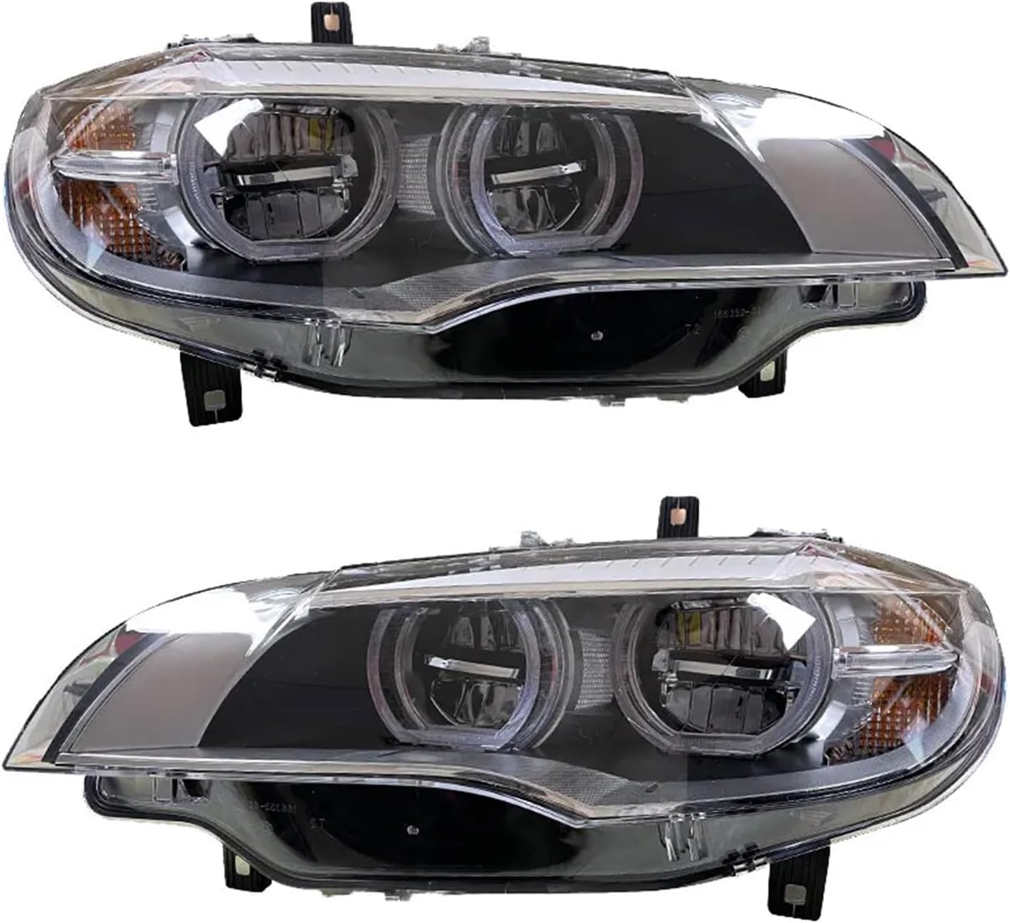 Headlight Assembly Compatible For BMW X6 E71 2008-2014 Modified New LED Angel Eye Front Headlamp Daytime Running Lamp Turn(Left steering wheel,Car AFS)