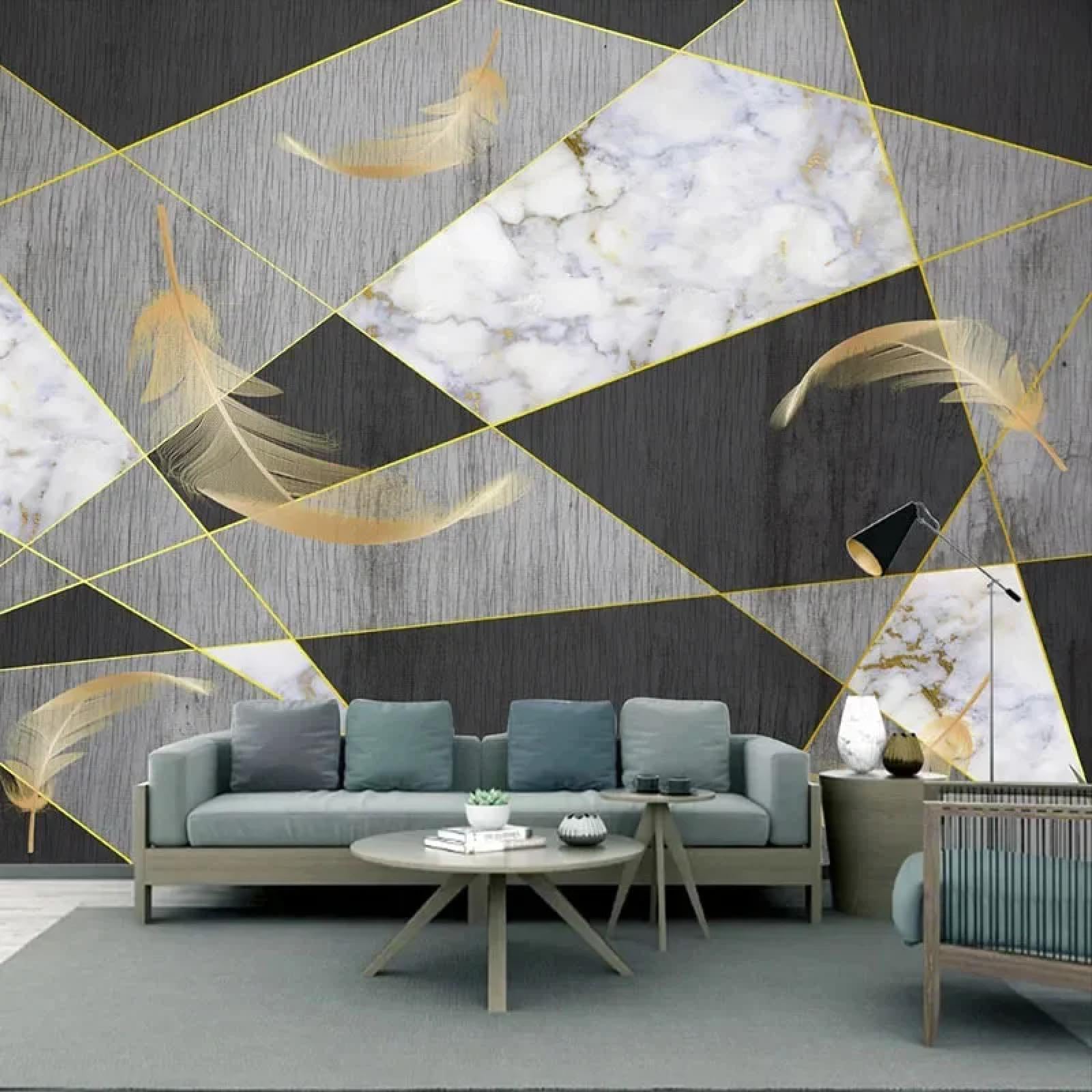 Papier peint photo 3D marbre : la solution pour moderniser un mur de chambre terne
