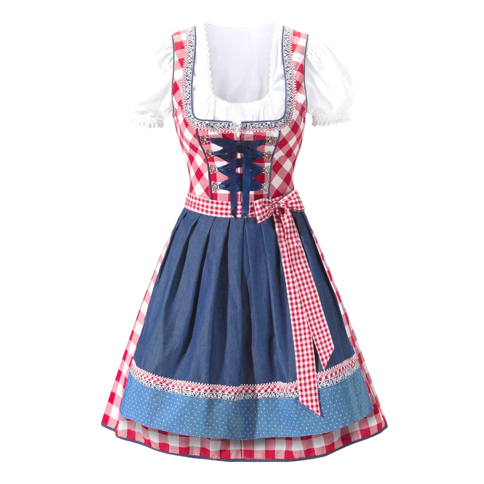 Simpatico costume bavarese dirndl da donna marrone-bianco