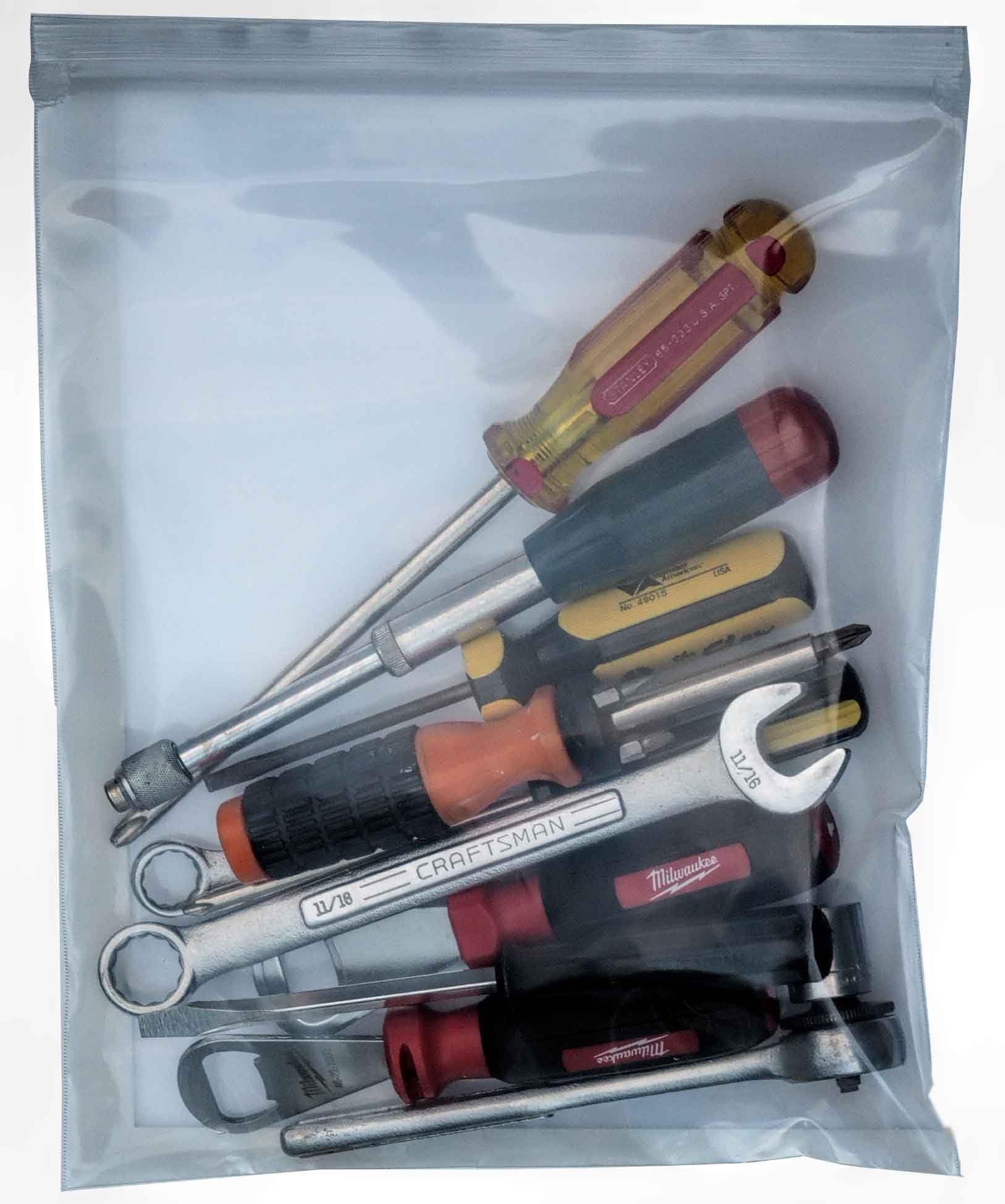 uGems 8 x 10 Inch 8 Mil 24 Count Extra Heavy Duty Clear Reclosable Plastic Bags for Hardware, Parts, and Industrial Organization