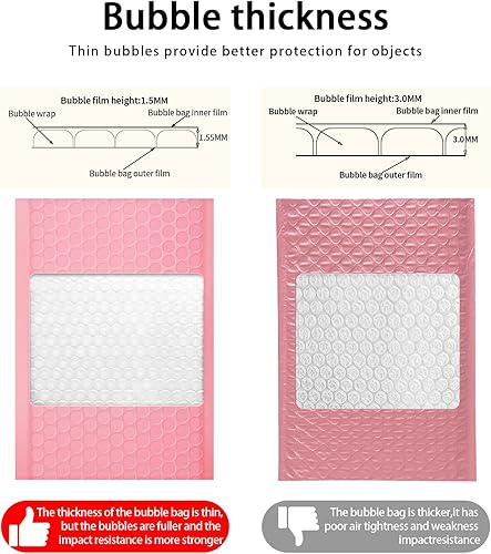 Miniatura 3 de Sobres de burbujas, sobres acolchados de burbujas de 4 x 7 pulgadas, paquete de 100 sobres de burbujas, opacos, autoadhesivos, impermeables, para