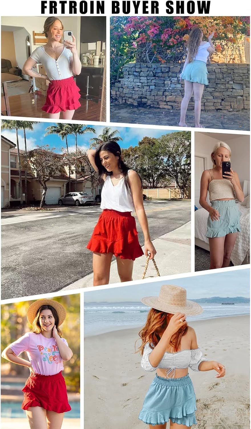 FRTROIN Skorts Skirts for Women Fashion Mini Wrap Skirt Flowy Linen Cotton High Waisted Shorts for Summer - Image 5