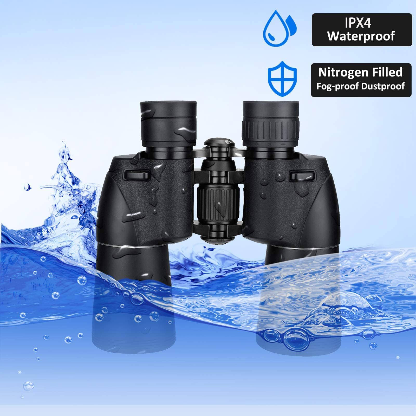 Svbony SV206 10x50 Binoculars for Adults, HD FMC Lens Bak4 Porro Prism Waterproof Binoculars with Neck Strap Carrying Bag for Bird Watching, Stargazing, Moon, Safari