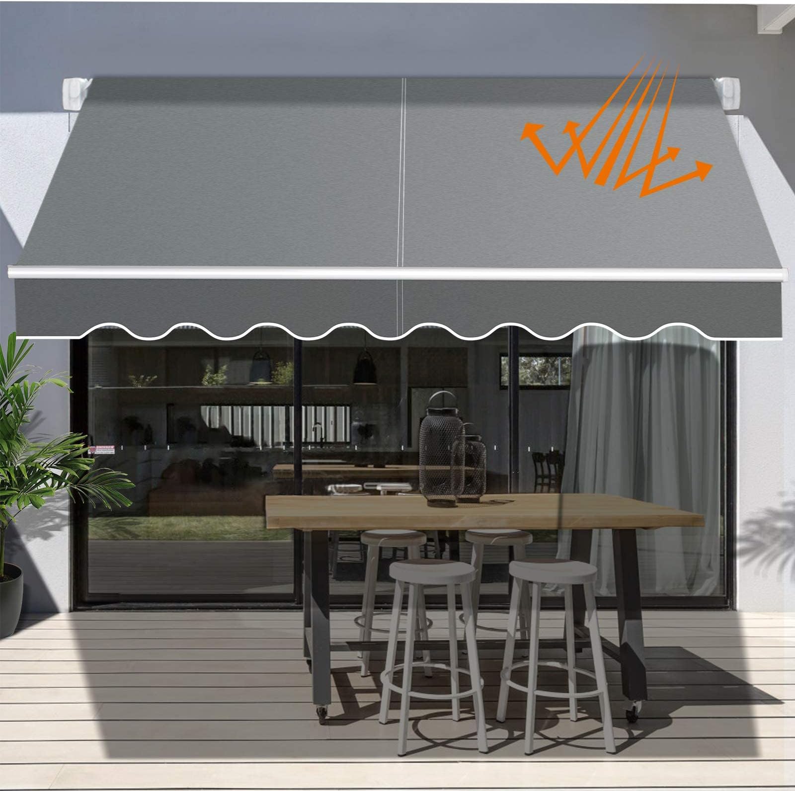 Masthome Patio Awning,9.8'*8.2' Retractable Outdoor Patio