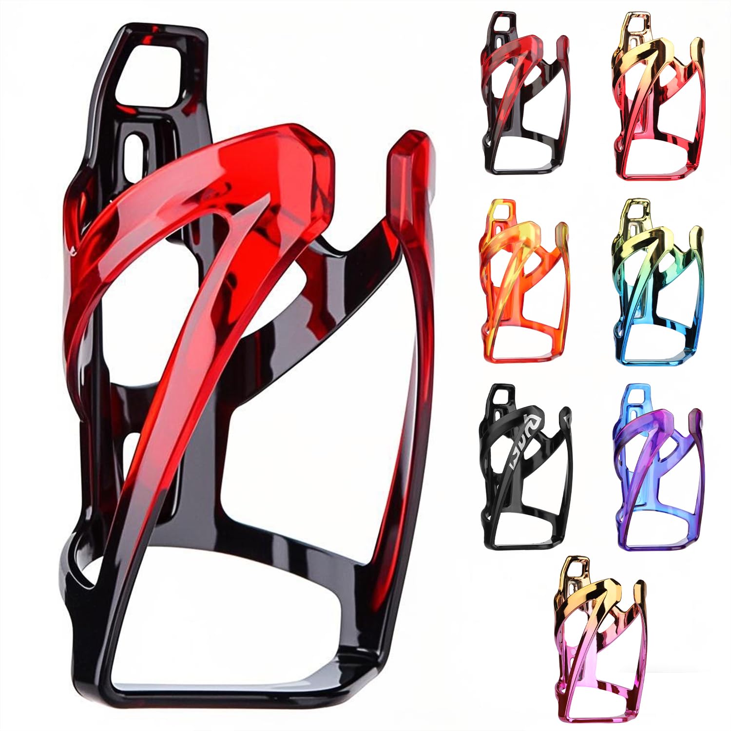 Binudum Bike Water Bottle Holder with Screws Lightweight Cycling Bicycle Water Bottle Holder for Road, Mountain Bike (Black Red)