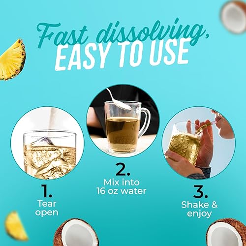 Miniatura 65 de JUNP Paquetes de electrolitos en polvo sin azúcar para agua, paquetes de hidratación instantánea con sal y potasio, cero calorías, sin