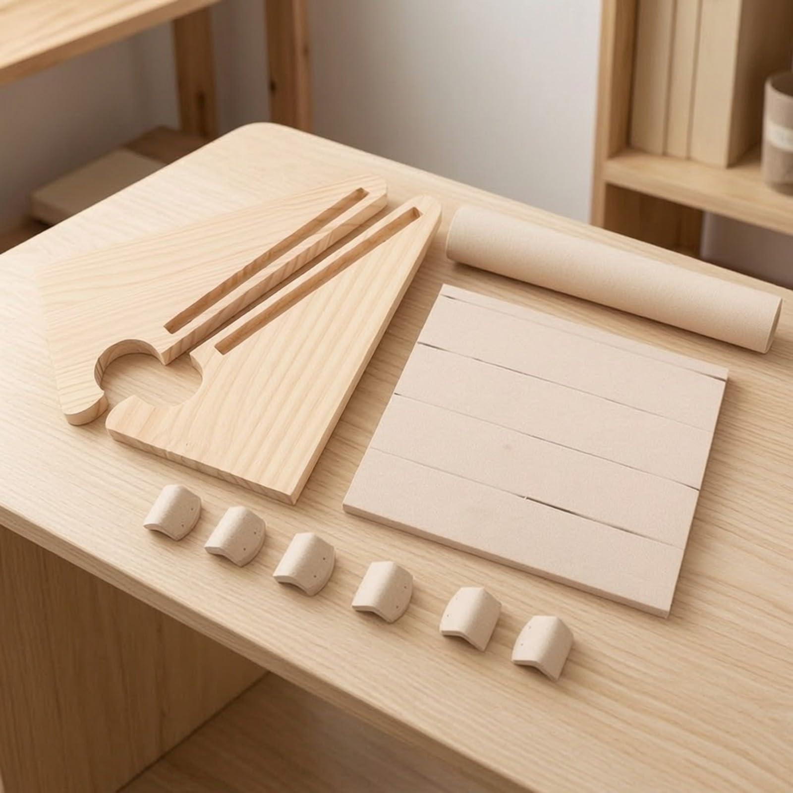 predolo Portagioie da Appoggio in Legno Massello | perfici in Microfibra, Smontabile, Stand Espositivo per Accessori, Spogliatoio