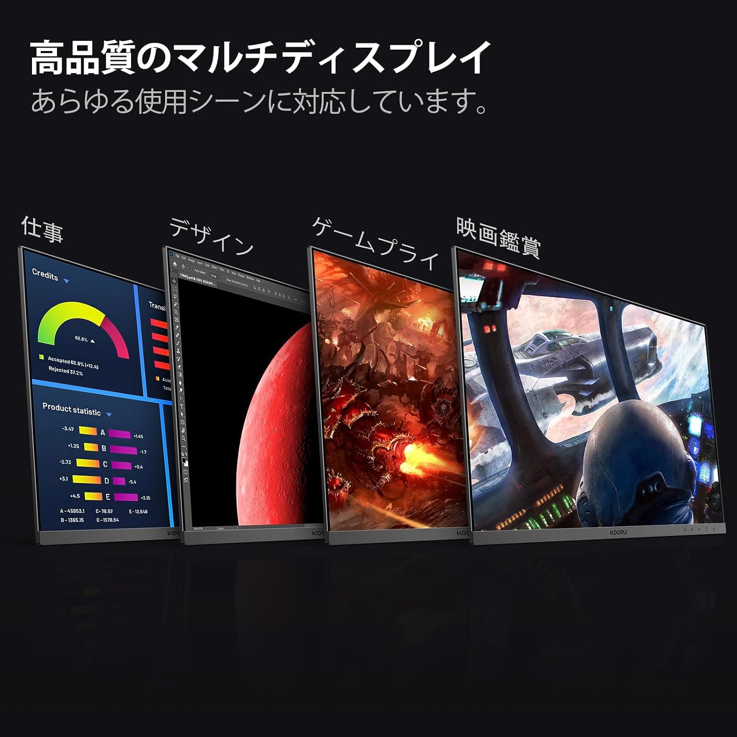 KOORUI モニター 27インチ FHD 1080P/100HZ ディスプレイ 4ms KOORUI モニター 27インチ FHD 1080P/100HZ ディスプレイ 4ms
