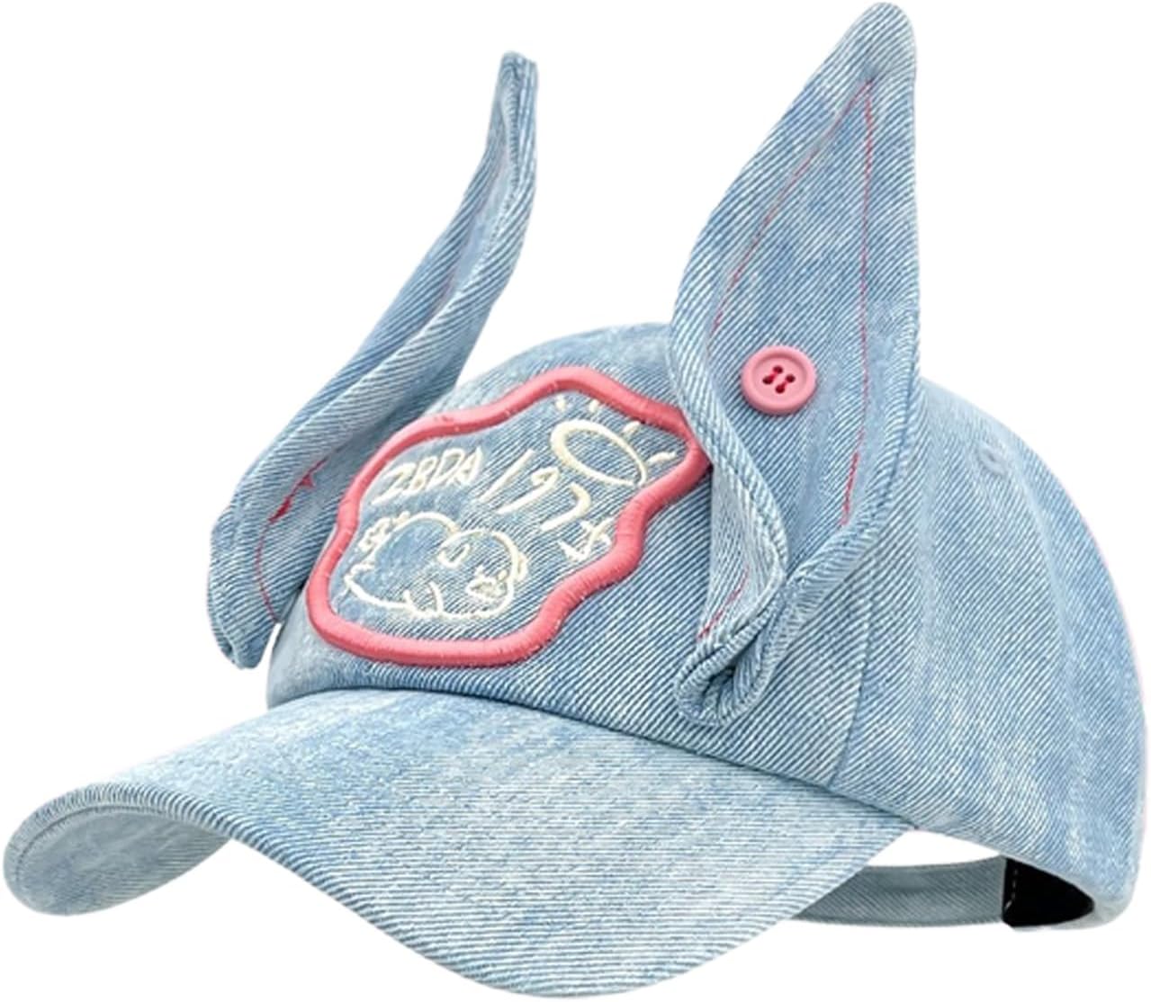 Y2k Hats Bunny Ears Hat for Women Cute Baseball Cap Y2k Accessories Grunge Aesthetic