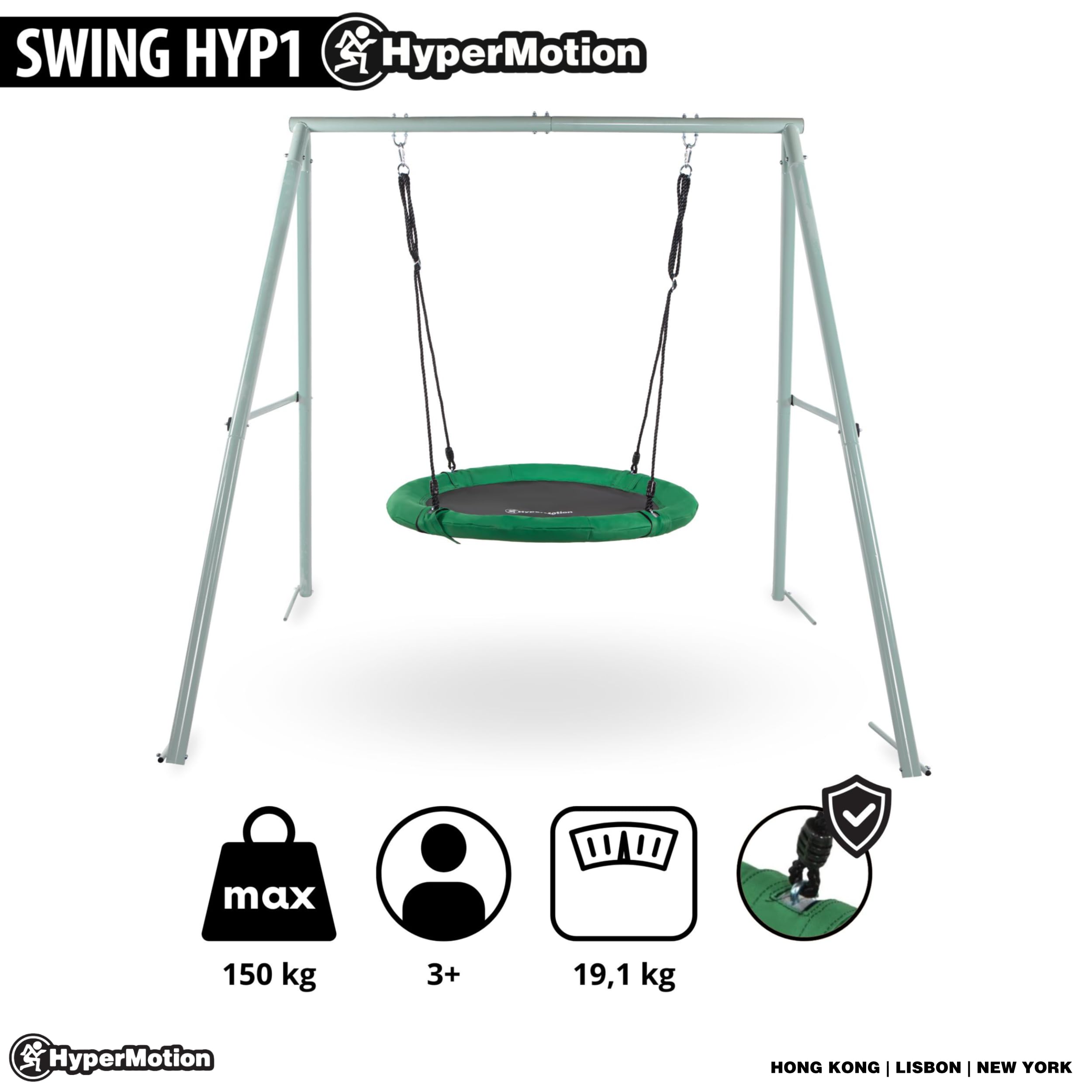 HyperMotion Nid de balançoire de Jardin avec Cadre – Amusement et détente en Plein air sûrs pour Les Enfants avec Design Durable