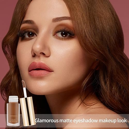 Miniatura 3 de Boobeen Sombra de ojos líquida mate, sombra de ojos líquida impermeable de larga duración, sombra de ojos en crema mate de terciopelo, maquillaje de