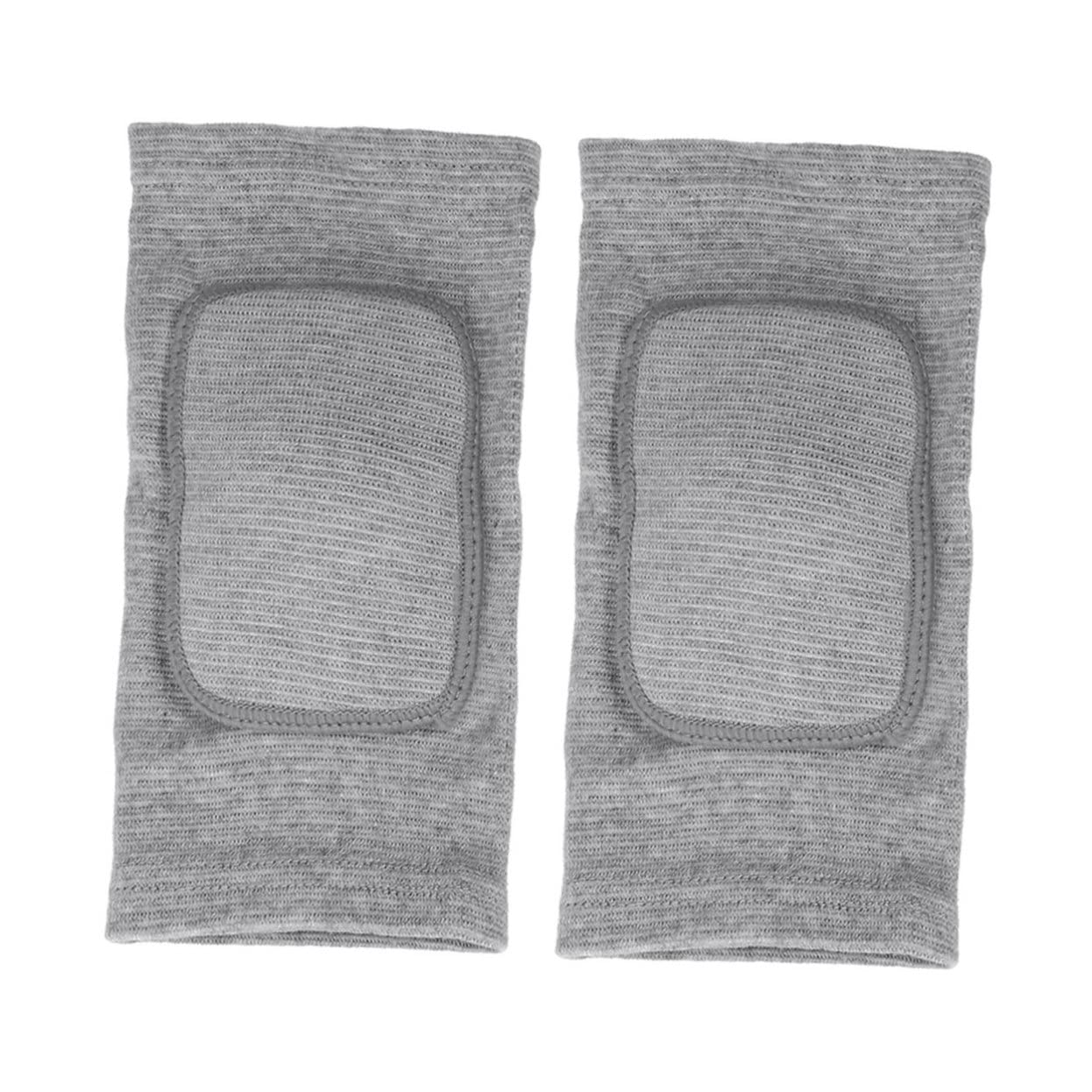 COLLBATH Breathable Sports Knee Pads Soft Fabric for Protection Comfort and Flexibility (grey s Pair)